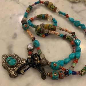 Beaded Turquoise Wrap Necklace